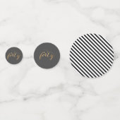 40e verjaardag Foto Black White Gold Party Confetti (Achterkanten)