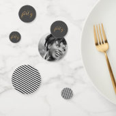 40e verjaardag Foto Black White Gold Party Confetti (Groep)