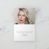 40e Verjaardag Foto Blush Roze Bloemen Gevouwen Bedankkaart (Binnen)