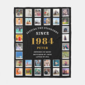 40e verjaardag Foto Collage 32 foto's Fleece Deken (Voorkant)