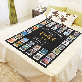 40e verjaardag Foto Collage 32 foto's Fleece Deken