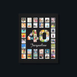 40e verjaardag Foto Collage 47 Foto's Canvas Afdruk<br><div class="desc">Een speciaal cadeaucanvas met 47 foto's van uw keuze. Een geweldig cadeauidee om een 40e verjaardag te gedenken voor die speciale persoon. TOP TIP: Als u uw foto's in een vierkante vorm pre-bebouwt alvorens u hen uploadt hebt u controle van hoe zij eruit zien. Geen probleem als u dit niet...</div>
