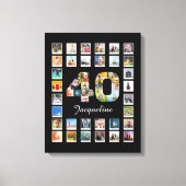 40e verjaardag Foto Collage 47 Foto's Canvas Afdruk (Voorkant)