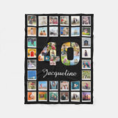 40e verjaardag Foto Collage 47 Foto's Fleece Deken (Voorkant)