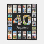 40e verjaardag Foto Collage 47 Foto's Fleece Deken (Voorkant)