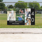 40e verjaardag Foto Collage 5 Afbeelding Zwart wit Spandoek (Insitu)