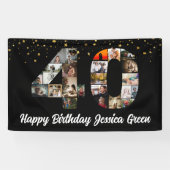 40e verjaardag Foto Collage gelukkig verjaardagsev Spandoek (Horizontaal)