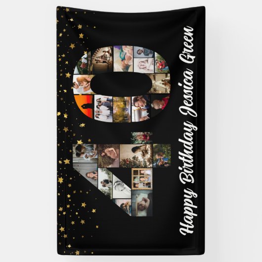 40e verjaardag Foto Collage gelukkig verjaardagsev Spandoek