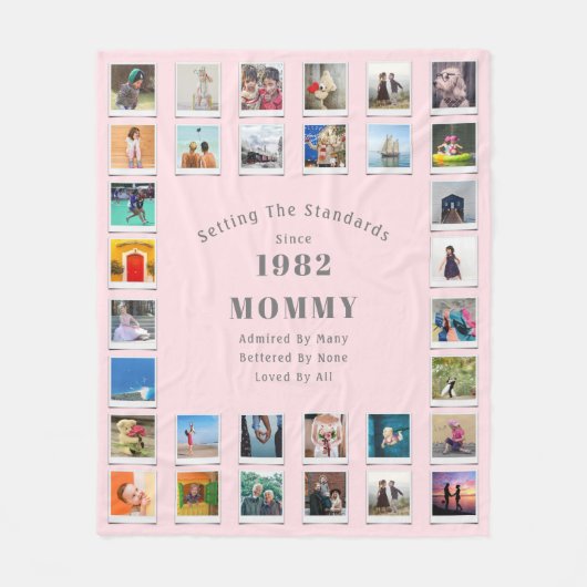 40e verjaardag Foto collage mammie vlinderbak Fleece Deken (Voorkant)