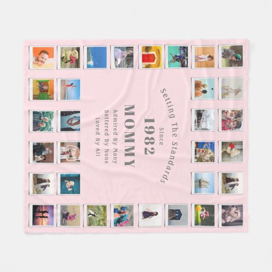 40e verjaardag Foto collage mammie vlinderbak Fleece Deken (Voorkant (Horizontaal))