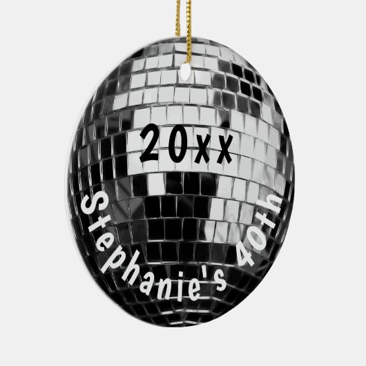 40e verjaardag Foto Disco Ball Keepomwille Keramisch Ornament (Rechts)