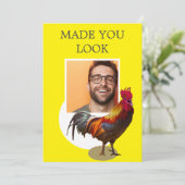 40e verjaardag Foto Fun Chicken Rooster Kaart (Staand voorkant)