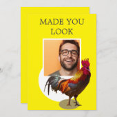40e verjaardag Foto Fun Chicken Rooster Kaart (Voorkant / Achterkant)