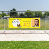 40e verjaardag Foto Fun Chicken Rooster Spandoek (Insitu)