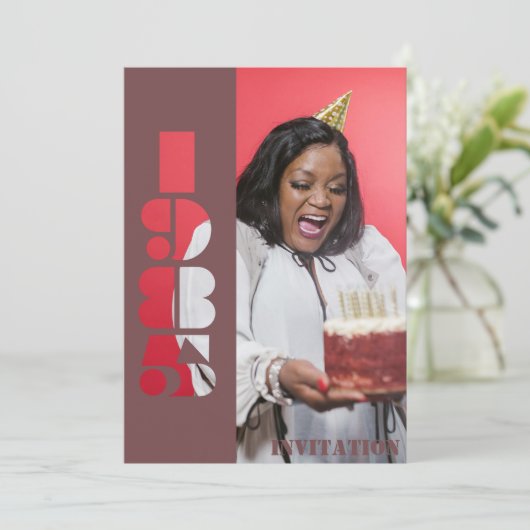 40e verjaardag foto geboren 1985 Uitnodiging (Staand voorkant)