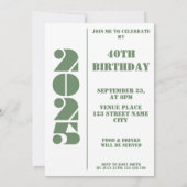 40e verjaardag foto geboren 1985 Uitnodiging (Achterkant)