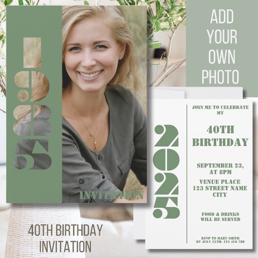 40e verjaardag foto geboren 1985 Uitnodiging
