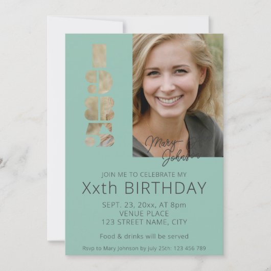 40e verjaardag foto geboren in 1985 blauwgroen bla kaart (Voorkant)