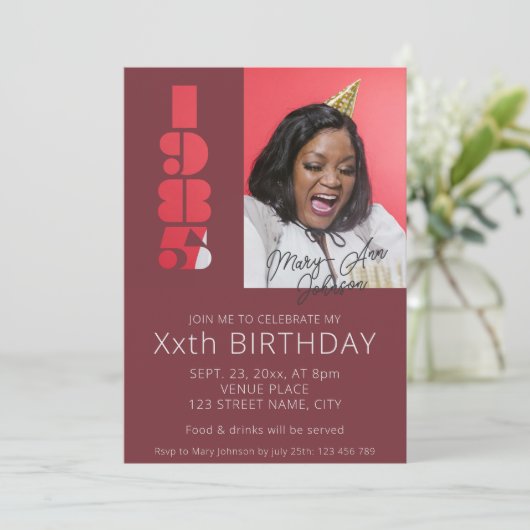 40e verjaardag foto geboren in 1985 Bourgondië roo Kaart (Staand voorkant)