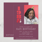 40e verjaardag foto geboren in 1985 paarse kaart (Voorkant / Achterkant)