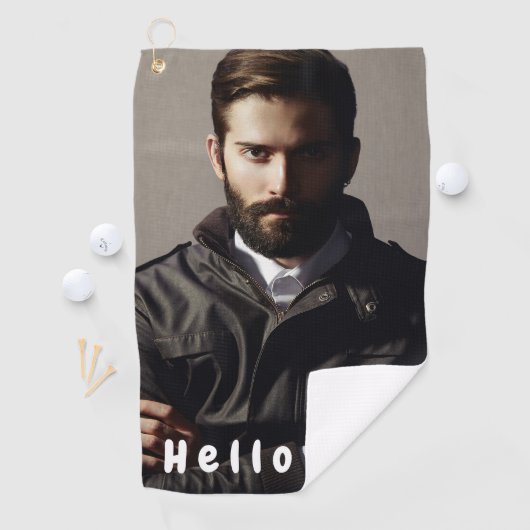 40e verjaardag foto hallo 40 man golfhanddoek (Insitu)