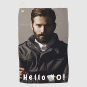 40e verjaardag foto hallo 40 man golfhanddoek (Voorkant)