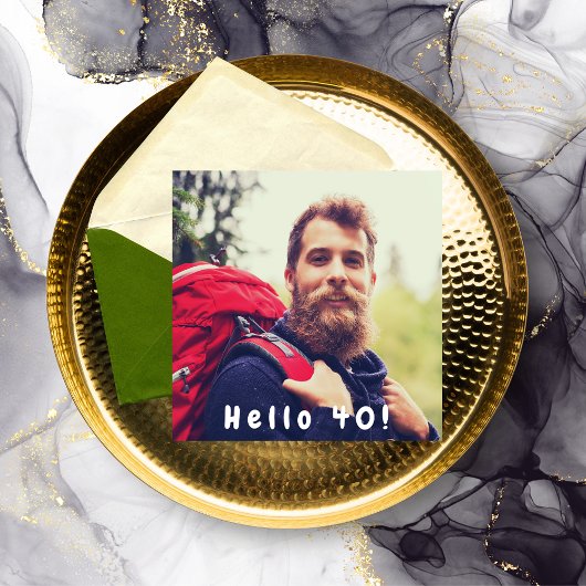 40e verjaardag foto hallo 40 man zwart kaart