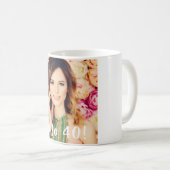 40e verjaardag foto hallo 40 vrouw koffiemok (Voorkant rechts)
