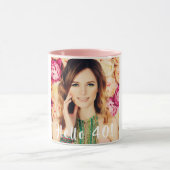 40e verjaardag foto hallo 40 vrouwen mok (Midden)