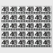 40e Verjaardag foto leuk zwart-wit inpakken Cadeaupapier (Vlak)