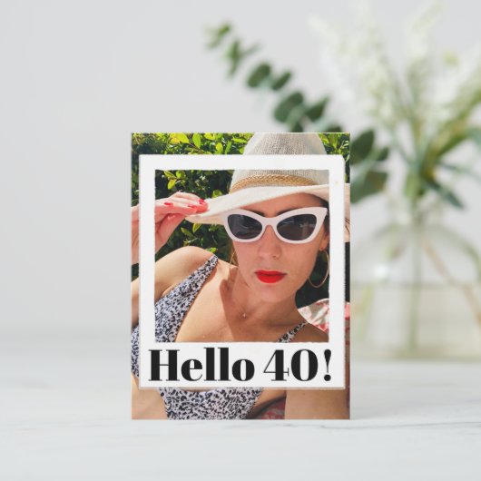 40e verjaardag Foto Lijst Moderne afbeelding Briefkaart (Staand voorkant)