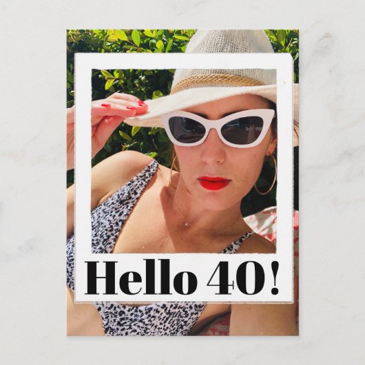 40e verjaardag Foto Lijst Moderne afbeelding Briefkaart (Voorkant)