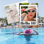 40e verjaardag Foto Lijst Moderne afbeelding Briefkaart