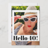 40e verjaardag Foto Lijst Moderne afbeelding Kaart (Voorkant)