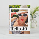 40e verjaardag Foto Lijst Moderne afbeelding Kaart (Staand voorkant)