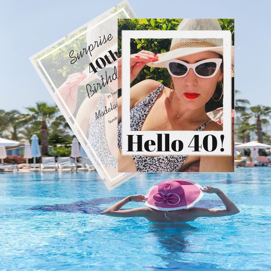 40e verjaardag Foto Lijst Moderne afbeelding Kaart