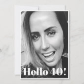 40e verjaardag Foto Modern Elegant Kaart (Voorkant)