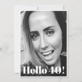 40e verjaardag Foto Modern Elegant Kaart