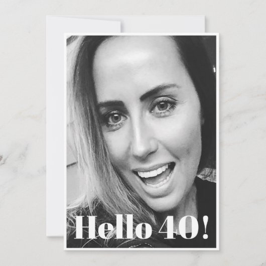 40e verjaardag Foto Modern Elegant Kaart (Voorkant)