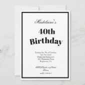 40e verjaardag Foto Modern Elegant Kaart (Achterkant)