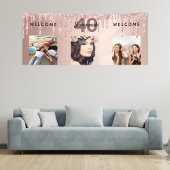 40e verjaardag foto roos gouden glitter sparkle spandoek