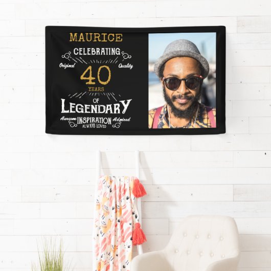 40e verjaardag foto sjabloon Legendary Spandoek (Insitu)