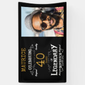 40e verjaardag foto sjabloon Legendary Spandoek (Verticaal)