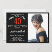 40e verjaardag foto uitnodiging (Voorkant)