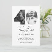 40e verjaardag Foto-uitnodiging Kaart (Staand voorkant)