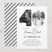 40e verjaardag Foto-uitnodiging Kaart (Voorkant / Achterkant)