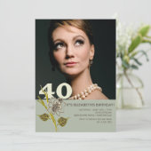 40e verjaardag Foto-uitnodiging Kaart (Staand voorkant)