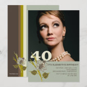 40e verjaardag Foto-uitnodiging Kaart (Voorkant / Achterkant)