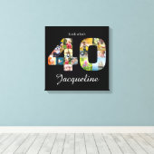 40e verjaardag Fotocollage Canvas Afdruk (Insitu (Houten vloer))