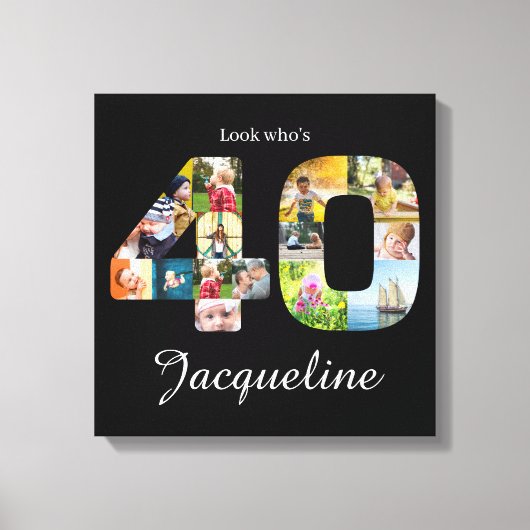 40e verjaardag Fotocollage Canvas Afdruk (Voorkant)